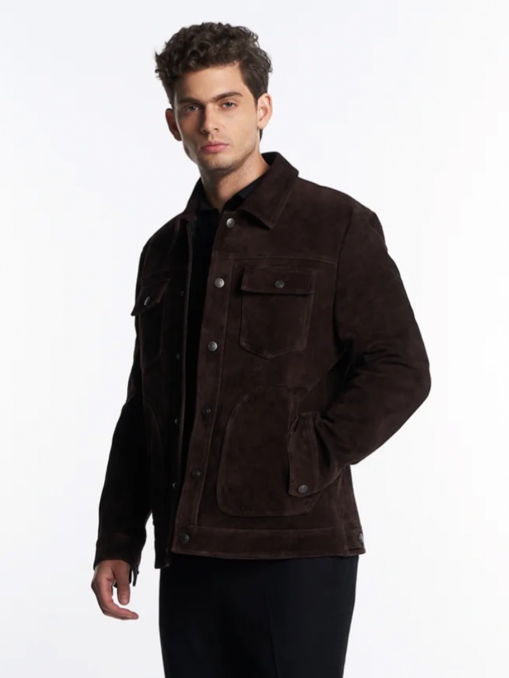 Riccaro Corduso Dark Brown Suede Jacket